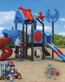 Playground per esterni con due scivoli