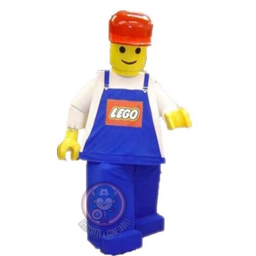 Mascotte Cartoon Lego Operaio